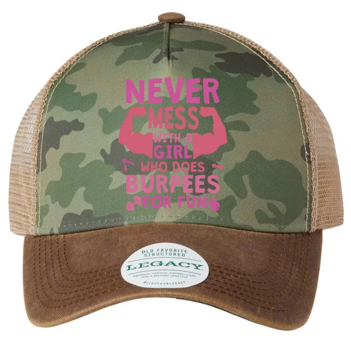 Never Mess With A Fitness Gym Burpees Gift Legacy Tie Dye Trucker Hat