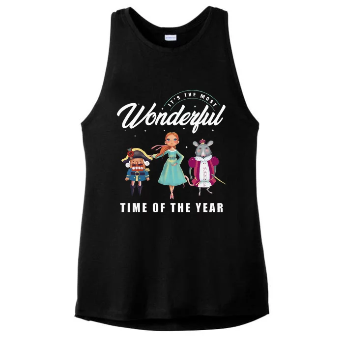 Nutcracker Most Wonderful Time Of The Year Ballet Dance Xmas Ladies Tri-Blend Wicking Tank