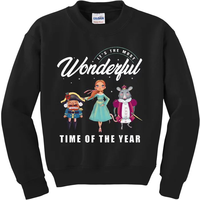 Nutcracker Most Wonderful Time Of The Year Ballet Dance Xmas Kids Sweatshirt