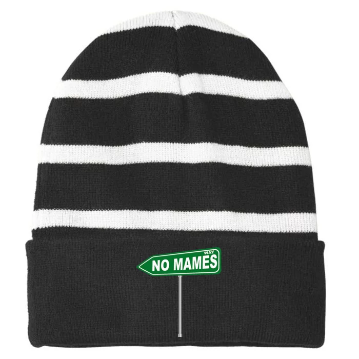 No Mames Way Striped Beanie with Solid Band