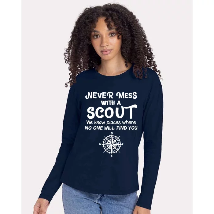 Never Mess With A Scout Womens Cotton Relaxed Long Sleeve T-Shirt