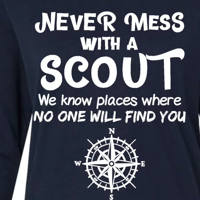 Never Mess With A Scout Womens Cotton Relaxed Long Sleeve T-Shirt