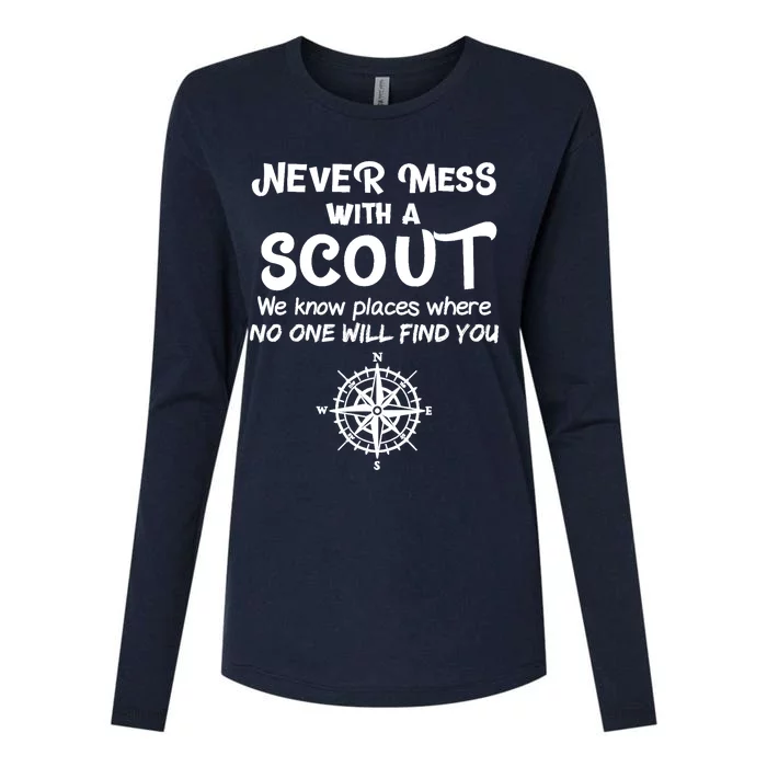 Never Mess With A Scout Womens Cotton Relaxed Long Sleeve T-Shirt