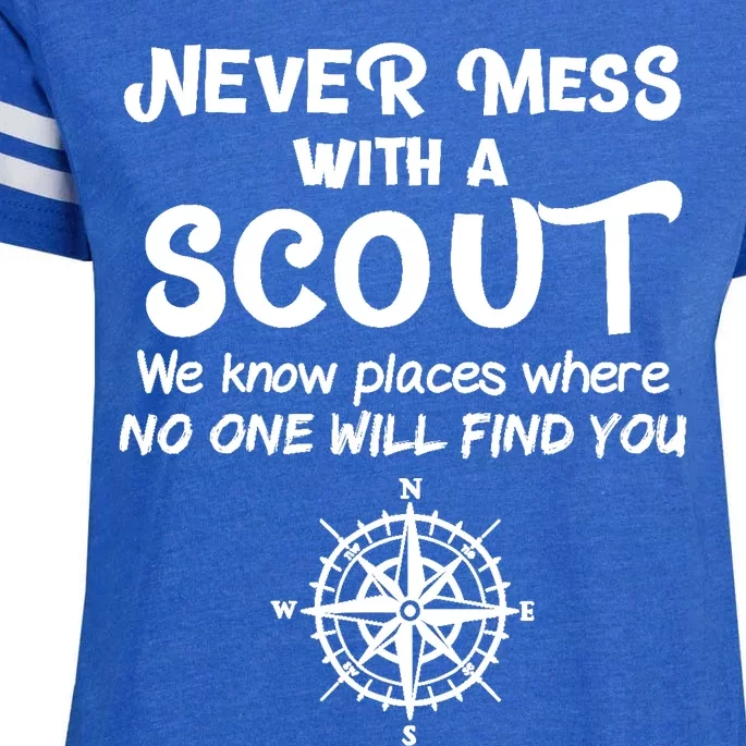 Never Mess With A Scout Enza Ladies Jersey Football T-Shirt