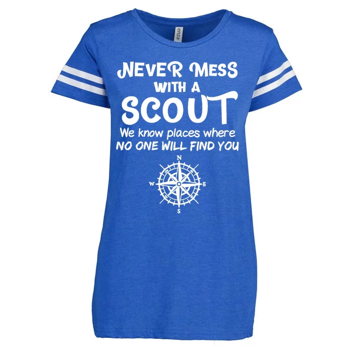 Never Mess With A Scout Enza Ladies Jersey Football T-Shirt