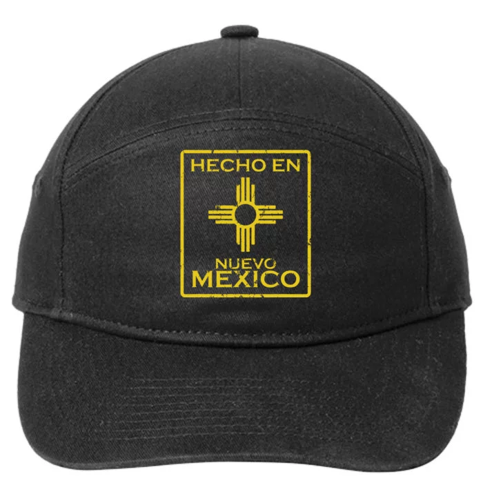 New Mexico Zia Symbol Distressed Hecho En New Mexico 7-Panel Snapback Hat