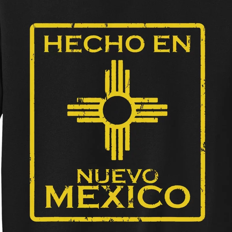 New Mexico Zia Symbol Distressed Hecho En New Mexico Tall Sweatshirt