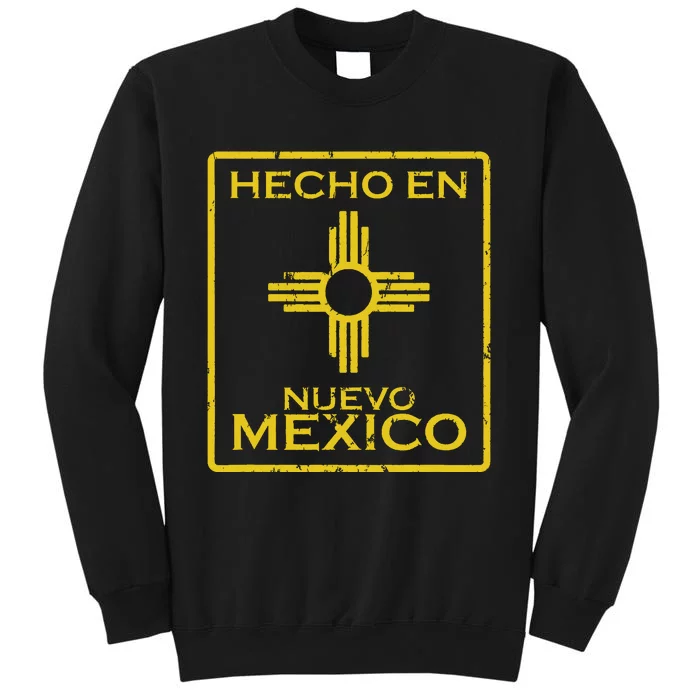 New Mexico Zia Symbol Distressed Hecho En New Mexico Tall Sweatshirt