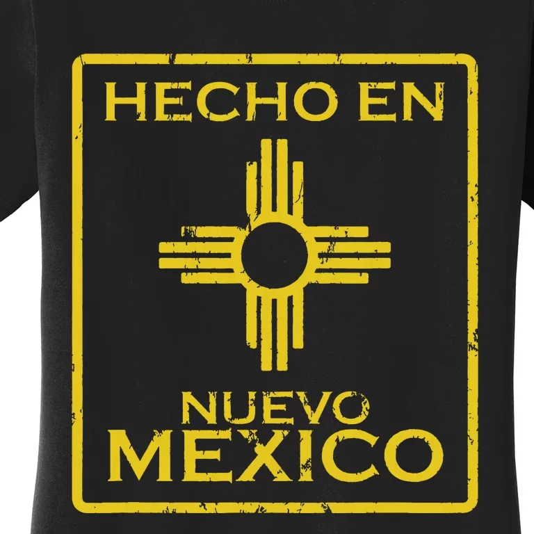 New Mexico Zia Symbol Distressed Hecho En New Mexico Women's T-Shirt