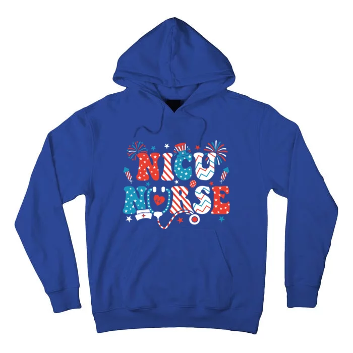 Nicu Nurse 4Th Of July American Flag Patriotic Nicu Nurse Gift Tall Hoodie