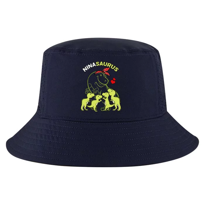 Ninasaurus Nina 4 Dinosaur Mother's Day Cool Comfort Performance Bucket Hat