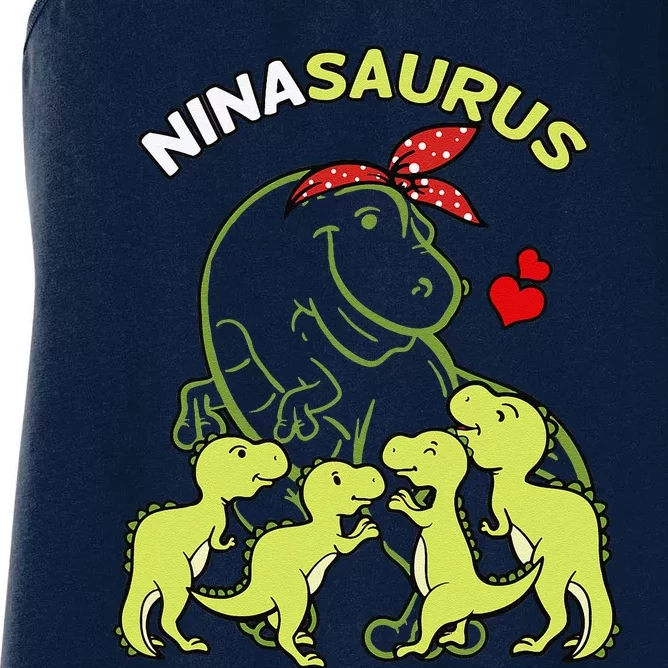 Ninasaurus Nina 4 Dinosaur Mother's Day Women's Racerback Tank