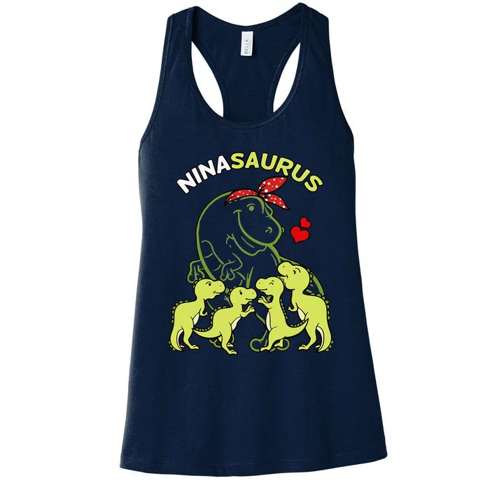 Ninasaurus Nina 4 Dinosaur Mother's Day Women's Racerback Tank