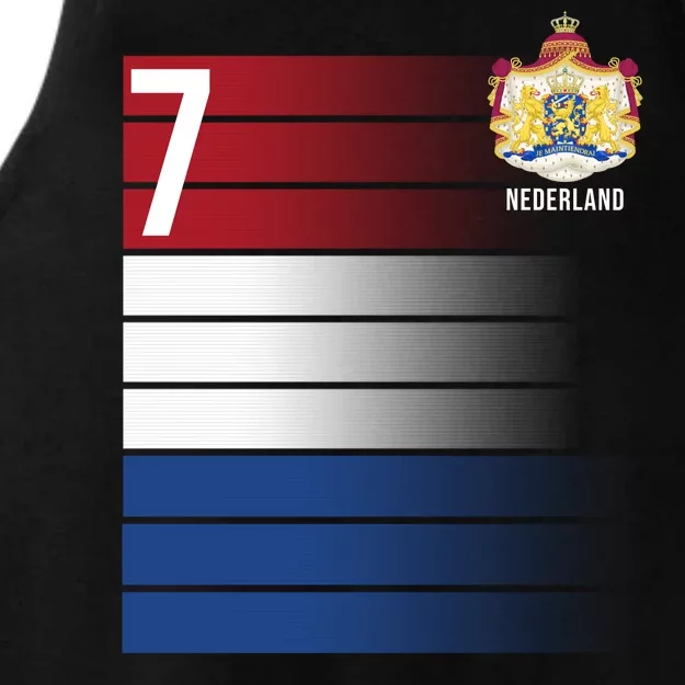 Nederland Number 7 Flag Logo Ladies Tri-Blend Wicking Tank