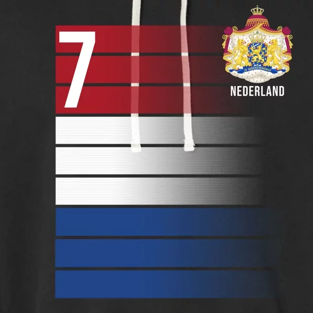 Nederland Number 7 Flag Logo Garment-Dyed Fleece Hoodie