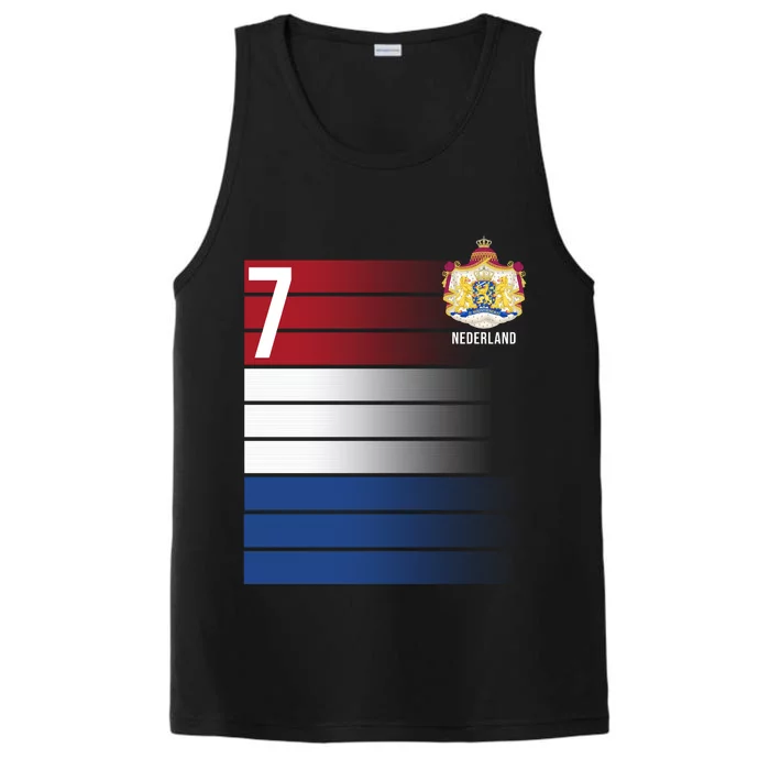 Nederland Number 7 Flag Logo Performance Tank