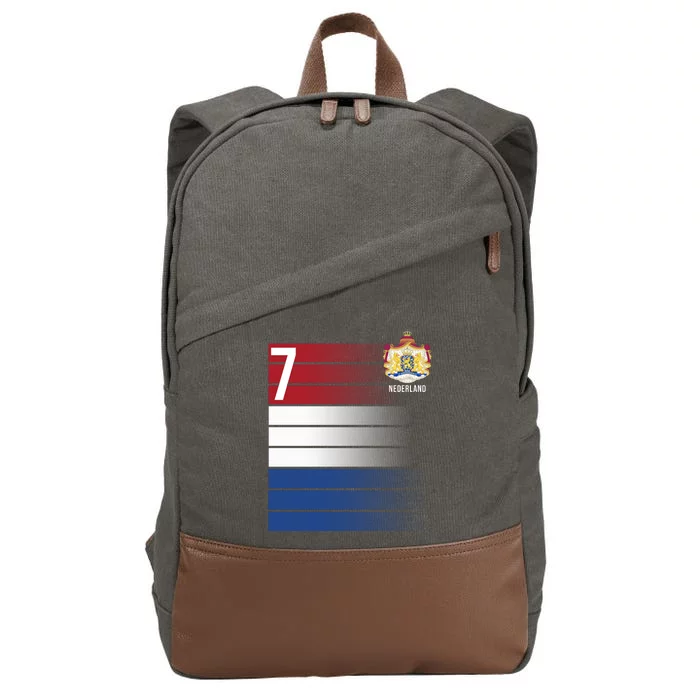 Nederland Number 7 Flag Logo Cotton Canvas Backpack