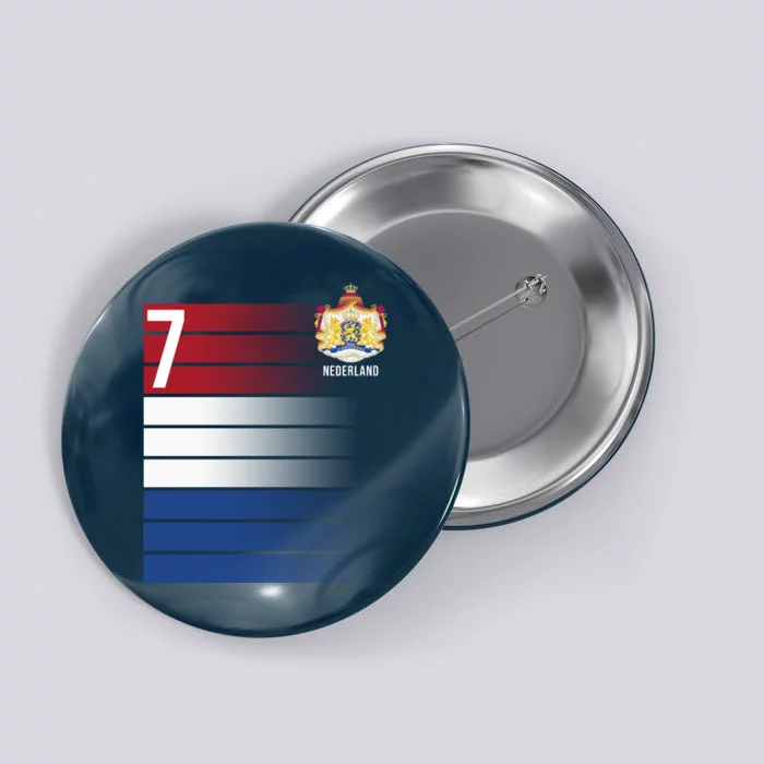 Nederland Number 7 Flag Logo Button