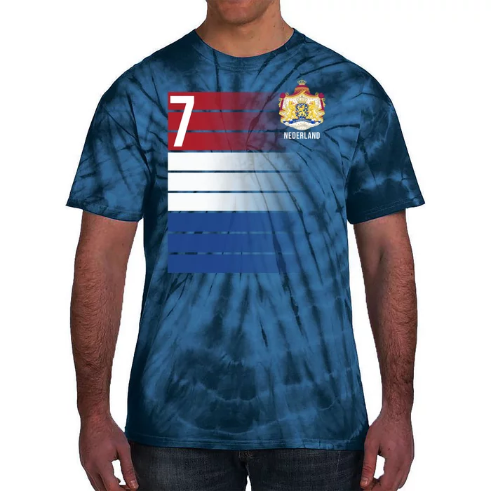 Nederland Number 7 Flag Logo Tie-Dye T-Shirt