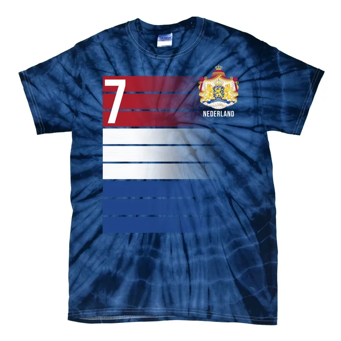 Nederland Number 7 Flag Logo Tie-Dye T-Shirt