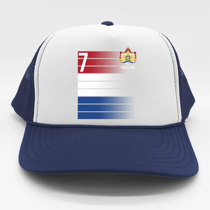 Nederland Number 7 Flag Logo Trucker Hat