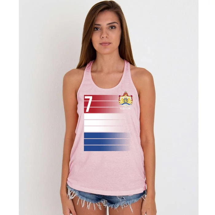 Nederland Number 7 Flag Logo Women's Knotted Racerback Tank