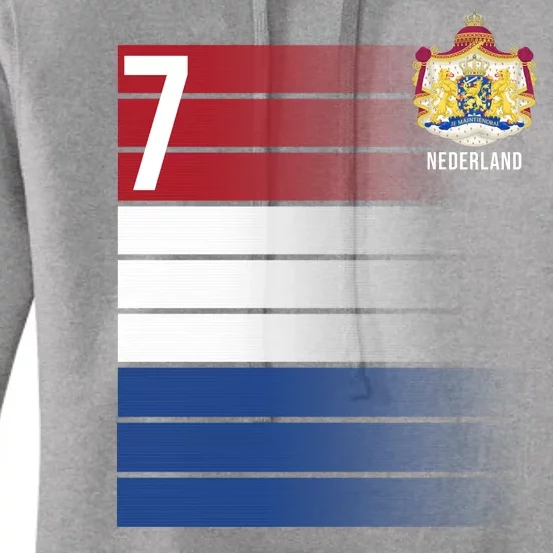 Nederland Number 7 Flag Logo Women's Pullover Hoodie