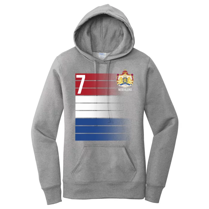 Nederland Number 7 Flag Logo Women's Pullover Hoodie