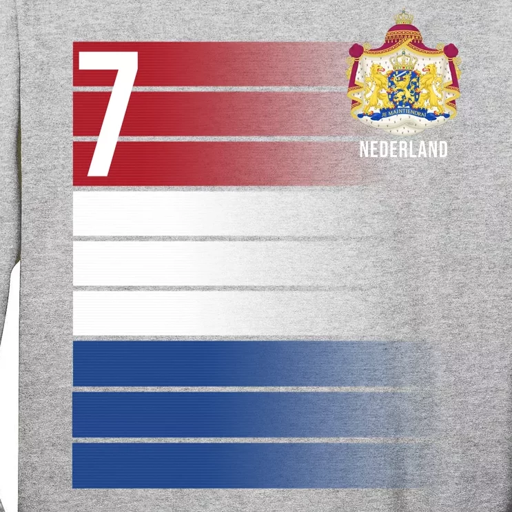 Nederland Number 7 Flag Logo Tall Long Sleeve T-Shirt