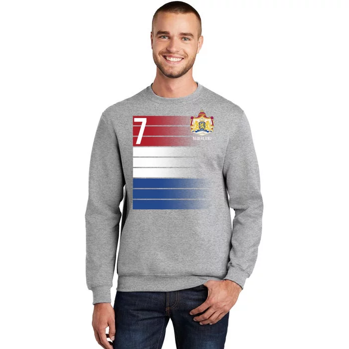 Nederland Number 7 Flag Logo Tall Sweatshirt