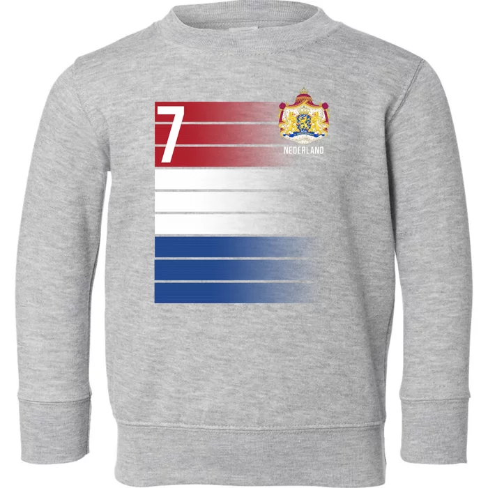 Nederland Number 7 Flag Logo Toddler Sweatshirt