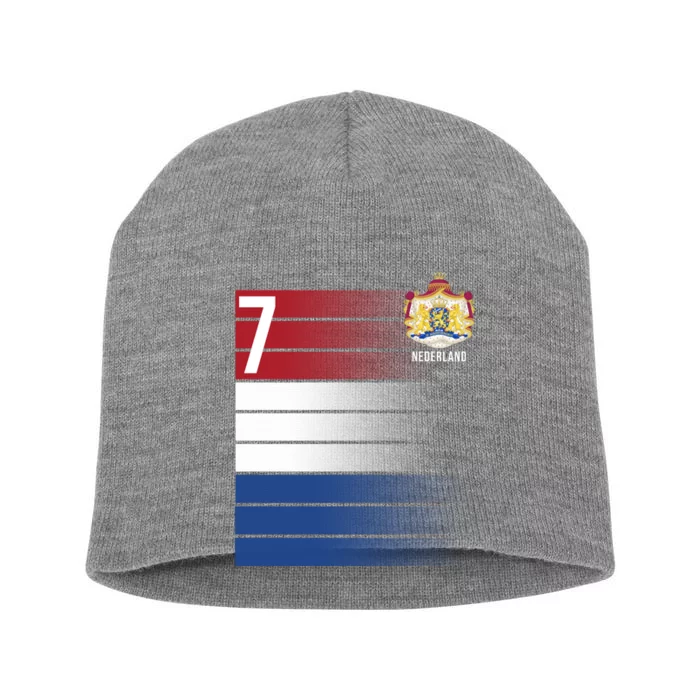 Nederland Number 7 Flag Logo Short Acrylic Beanie