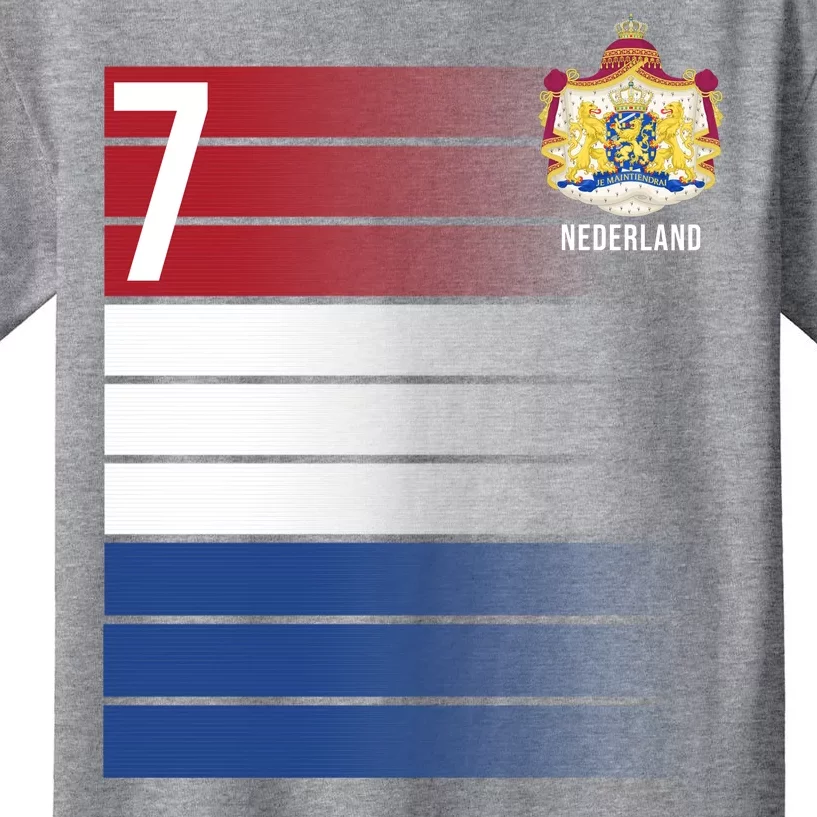 Nederland Number 7 Flag Logo Kids T-Shirt