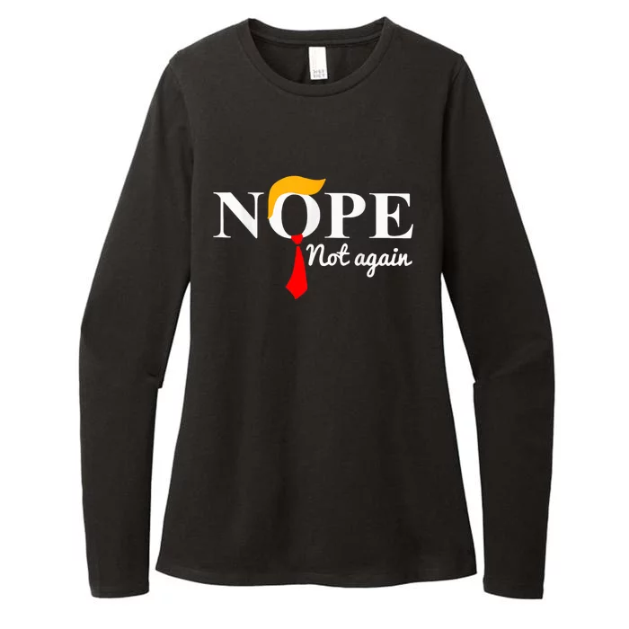 Nope Not Again Funny Trump Womens CVC Long Sleeve Shirt