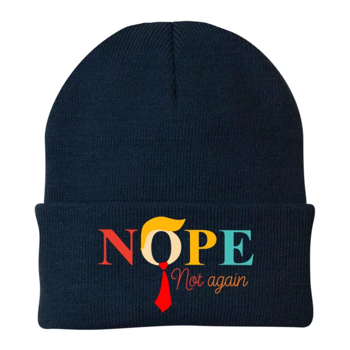 Nope Not Again Funny Trump Knit Cap Winter Beanie