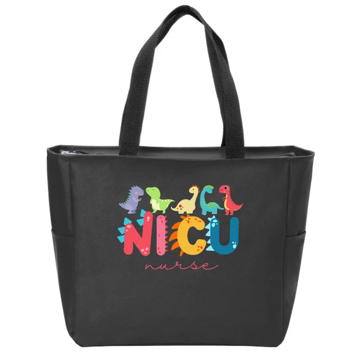 NICU Nurse Animal Nurse Appreciation Nicu Nurse Dinosaur Zip Tote Bag