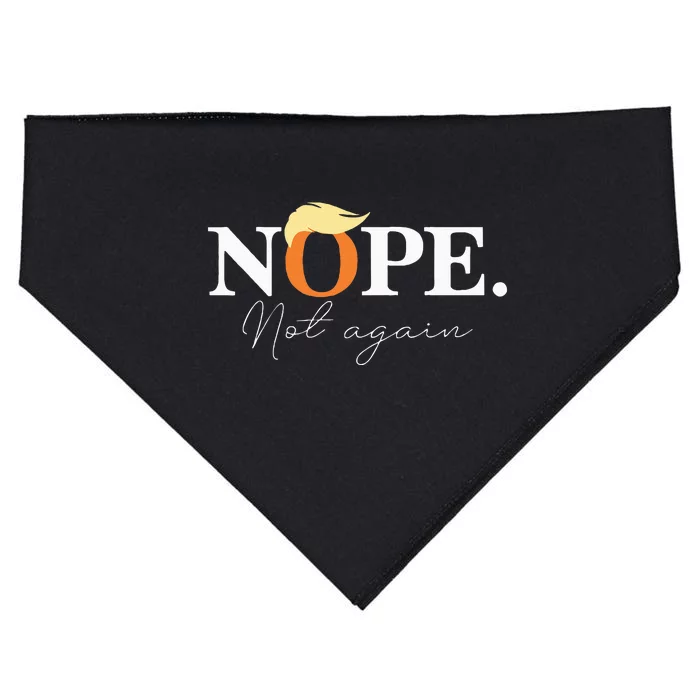 Nope Not Again Funny Trump Apparel USA-Made Doggie Bandana