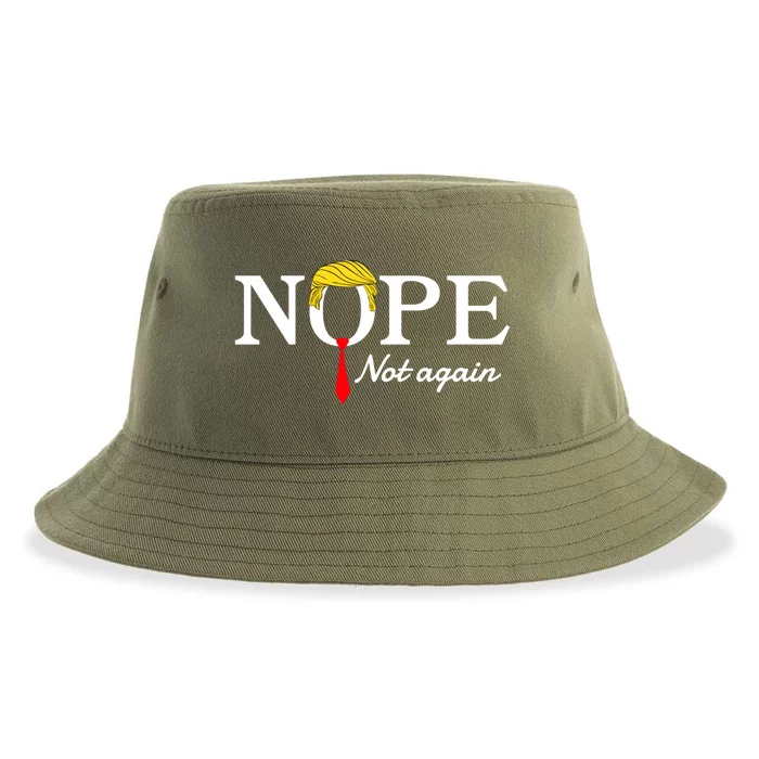 Nope Not Again Funny Sarcastic Trump Statet Usa Humor Usa Cute Gift Sustainable Bucket Hat