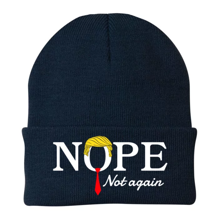 Nope Not Again Funny Sarcastic Trump Statet Usa Humor Usa Cute Gift Knit Cap Winter Beanie