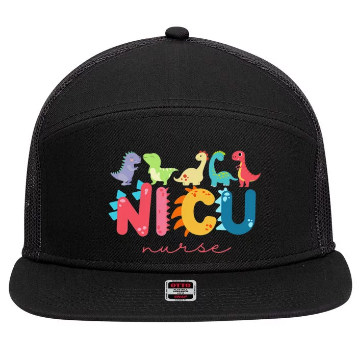 NICU Nurse Animal, Nurse Appreciation, Nicu Nurse Dinosaur 7 Panel Mesh Trucker Snapback Hat