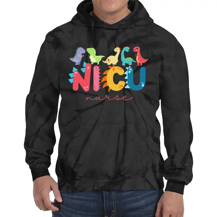 NICU Nurse Animal, Nurse Appreciation, Nicu Nurse Dinosaur Tie Dye Hoodie