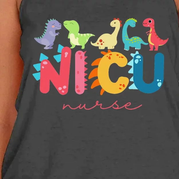 NICU Nurse Animal, Nurse Appreciation, Nicu Nurse Dinosaur Women's Knotted Racerback Tank