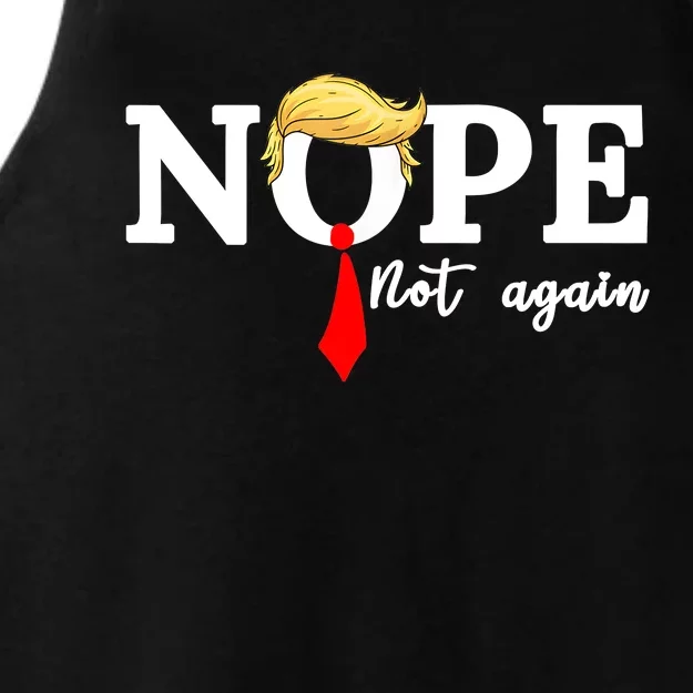 Nope Not Again Ladies Tri-Blend Wicking Tank