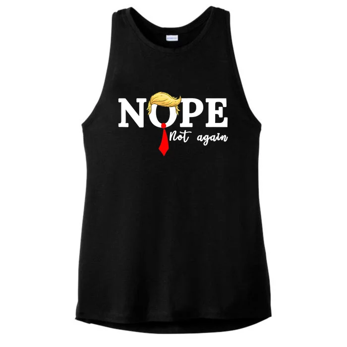 Nope Not Again Ladies Tri-Blend Wicking Tank