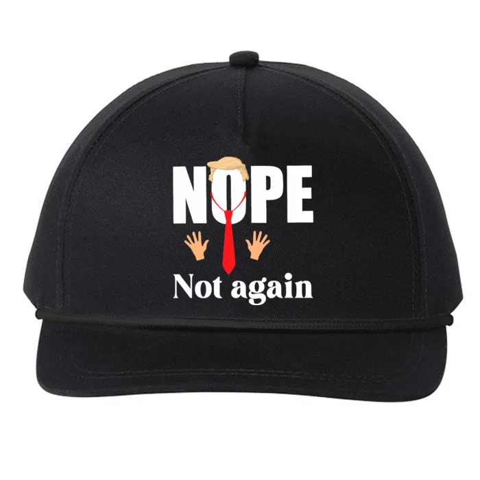 Nope Not Again Funny Trump Snapback Five-Panel Rope Hat