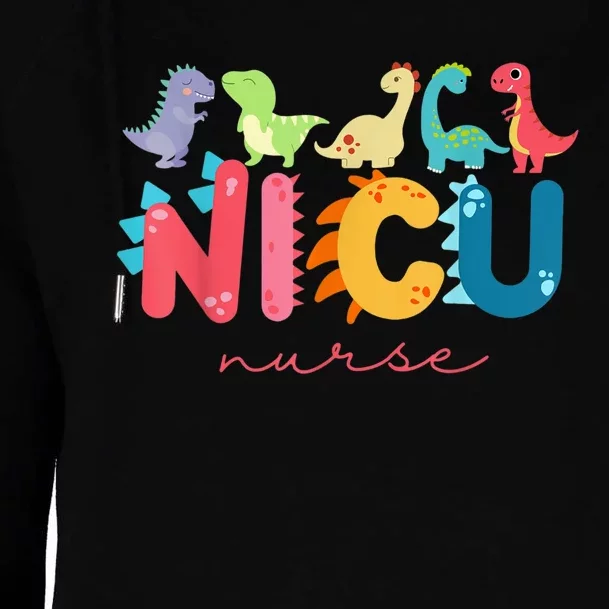 NICU Nurse Animal Nurse Appreciation Nicu Nurse Dinosaur Womens Funnel Neck Pullover Hood