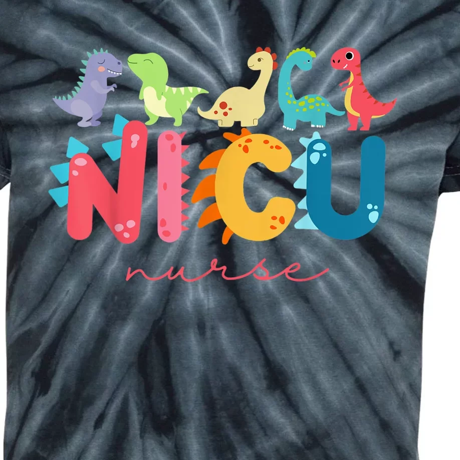 NICU Nurse Animal Nurse Appreciation Nicu Nurse Dinosaur Kids Tie-Dye T-Shirt