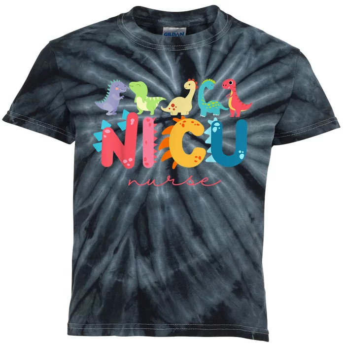 NICU Nurse Animal Nurse Appreciation Nicu Nurse Dinosaur Kids Tie-Dye T-Shirt