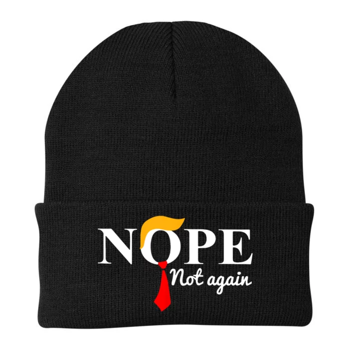 Nope Not Again Funny Trump Knit Cap Winter Beanie