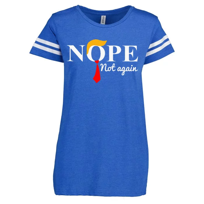 Nope Not Again Funny Trump Enza Ladies Jersey Football T-Shirt